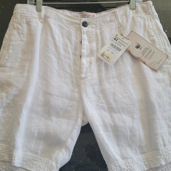 Zara Men White Linen Shorts Size 34 
